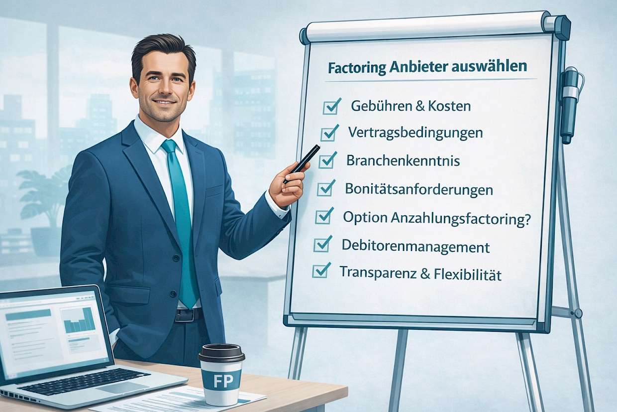 Kriterien zur Anbieter Auswahl beim Factoring.