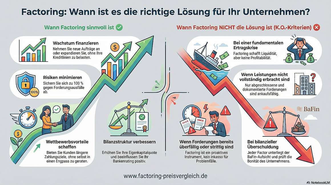 Wann ist Factoring sinnvoll und wann nicht?
